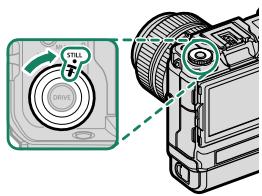 FUJIFILM GFX 100 - Rotate the DRIVE mode dial to STILL. - 1