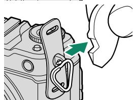 FUJIFILM GFX 100 - Place the strap clip on an eyelet. - 3