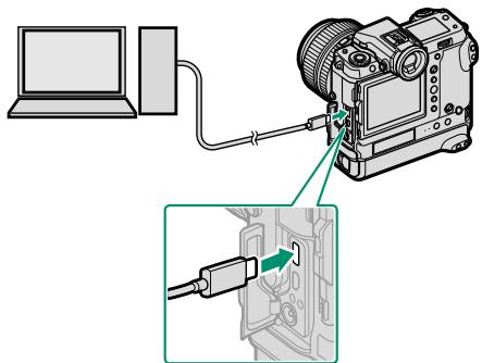 FUJIFILM GFX 100 - - Charging from a Computer or Portable Battery - 1