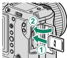 FUJIFILM GFX 100 - Insert the memory card. - 1