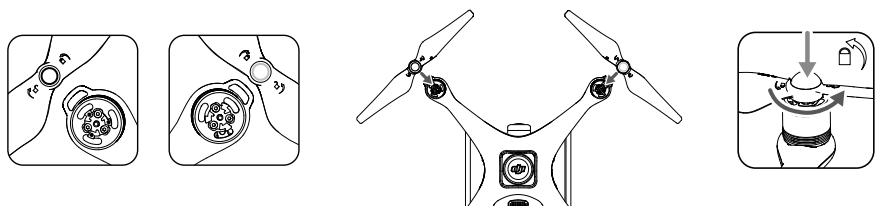 DJI PHANTOM 4 RTK - Attaching the Propellers - 1