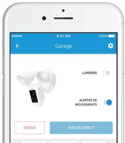 RING FLOODLIGHT - Après la configuration, sélectionnez votre Floodlight Cam dans l'application Ring - 1