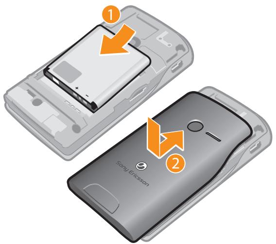 ERICSSON YENDO W150I - Pour insérer la batterie - 1