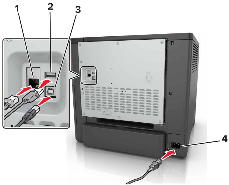 LEXMARK CS728DE - Connexion des câbles - 4