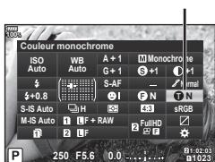 OLYMPUS E-M1 MARK II - Réglage de la tonalité d'une image monochrome (Couleur monochrome) - 1