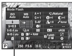 OLYMPUS E-M1 MARK II - Placez le levier ON/OFF du flash sur la position ON et allumez l'appareil photo. - 2