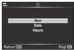 OLYMPUS E-M1 MARK II - Sélectionnez le format de date et d'heure et appuyez sur la touche Ⓞ. - 1