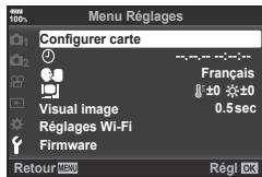 OLYMPUS E-M1 MARK II - Utilisation du Menu Réglages - 1