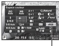 OLYMPUS E-M1 MARK II - Réglage du format de reproduction des couleurs (Espace couleur) - 1