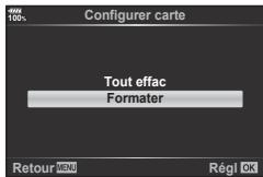 OLYMPUS E-M1 MARK II - Sélectionnez [Configurer carte] dans le ⚡ Menu Réglages et appuyez sur la touche ⓄK. - 1