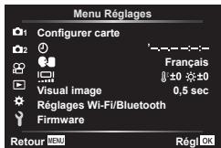 OLYMPUS E-M10 MARK IV - Utilisation du Menu Réglages - 1