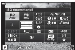OLYMPUS E-M10 MARK IV - Changer d'affichage avec le bouton ↗ (raccourci) - 7