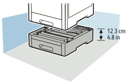 XEROX VERSALINK B615V/X - Dégagement requis pour le chargeur 550 feuilles en option - 1