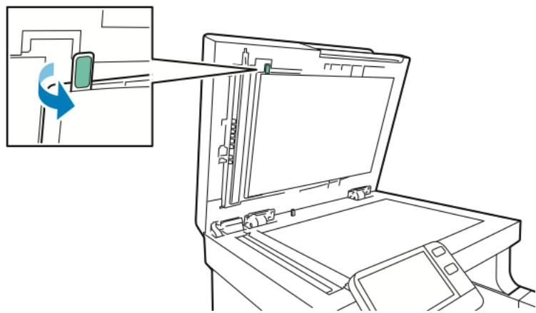 XEROX VERSALINK B615V/X - Nettoyez le dessous blanc du cache-document. - 2