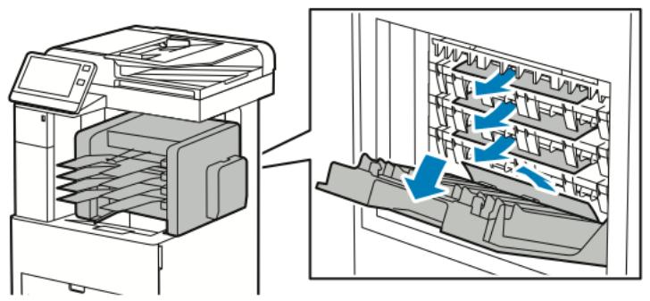 XEROX VERSALINK B615V/X - Résolution des incidents papier dans le module à casiers - 1