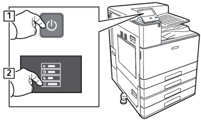 XEROX C9000V - Mise hors tension de l'imprimante - 1