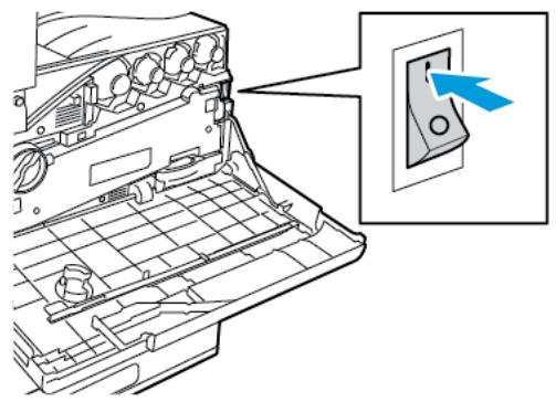XEROX C9000V - Mise sous tension de l'imprimante - 1