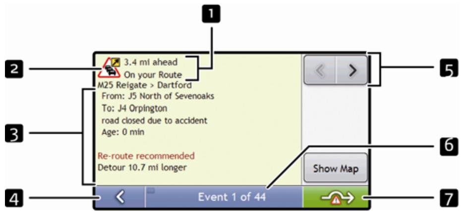 MIO MOOV 200 GPS - How do I view traffic details? - 1