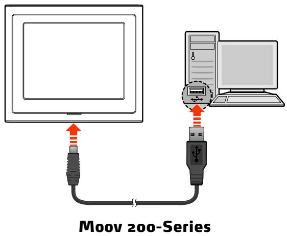 MIO MOOV 200 GPS - Charging the battery via the USB cable - 1