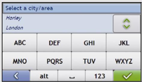 MIO MOOV 200 GPS - Using the Keyboardscreen - 3