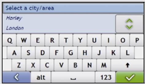 MIO MOOV 200 GPS - Using the Keyboardscreen - 1