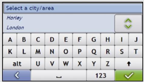 MIO MOOV 200 GPS - Using the Keyboardscreen - 2