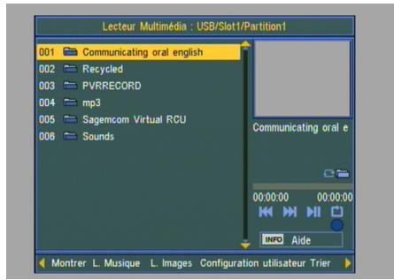 SAGEMCOM DT 570 PB - Naviguer dans le lecteur multimédia - 1