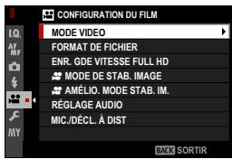 FUJIFILM FUJI X-S10 - Configuration du FILM (photographie) - 2
