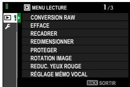 FUJIFILM FUJI X-S10 - Le menu lecture - 1