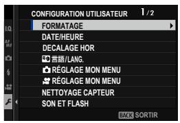 FUJIFILM FUJI X-S10 - Configuration utilisateur - 1