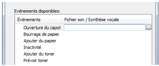 KYOCERA ECOSYS P5026CDN - Cliquer sur la colonne fichier son / synthèse vocale. - 1