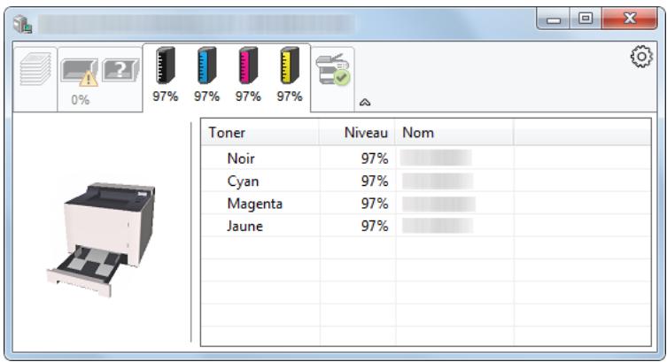 KYOCERA ECOSYS P5026CDN - Onglet état cartouche - 1