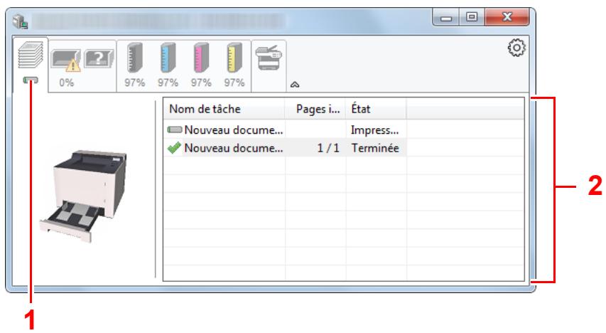 KYOCERA ECOSYS P5026CDN - Onglet progression impression - 1