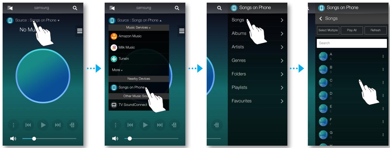 SAMSUNG WAM6500 - Lire un fichier musical stocké sur le dispositif intelligent - 1