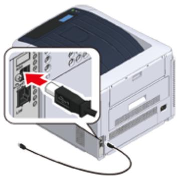 OKI C844DNW - Connexion d'un câble USB - 3