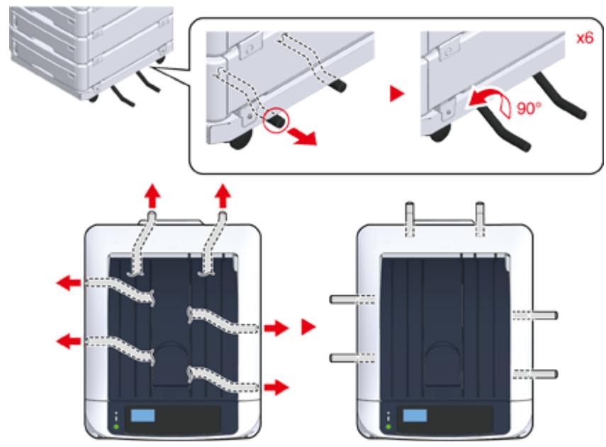 OKI C844DNW - Comment utiliser l'outil de protection contre le basculement - 1