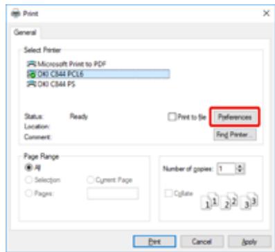 OKI C844DNW - Ouvrez un fichier que vous voulez imprimer et imprimez-le selon la procédure suivante - 1