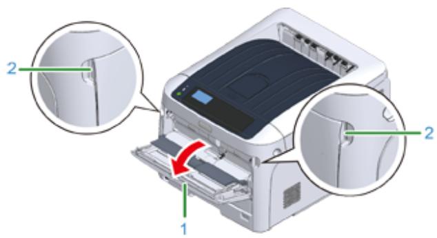 OKI C844DNW - Comment imprimer à partir du bac MF - 1