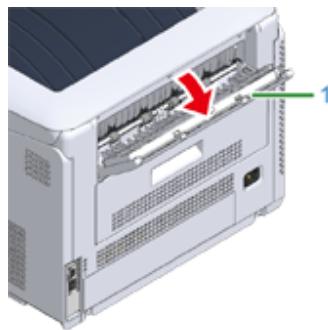 OKI C844DNW - Utilisation du bac de sortie arrêté - 1