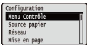 CANON I-SENSYS LBP325X - Écran des menus - 1