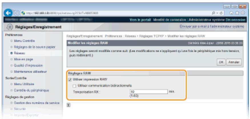 CANON I-SENSYS LBP325X - [Temporisation RX] - 2
