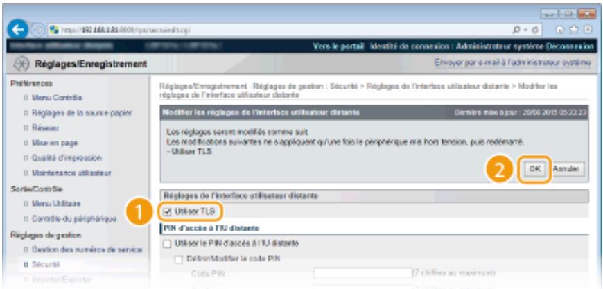 CANON I-SENSYS LBP325X - Utilisation du protocole TLS pour les communications avec l'interface utilisateur distante - 3