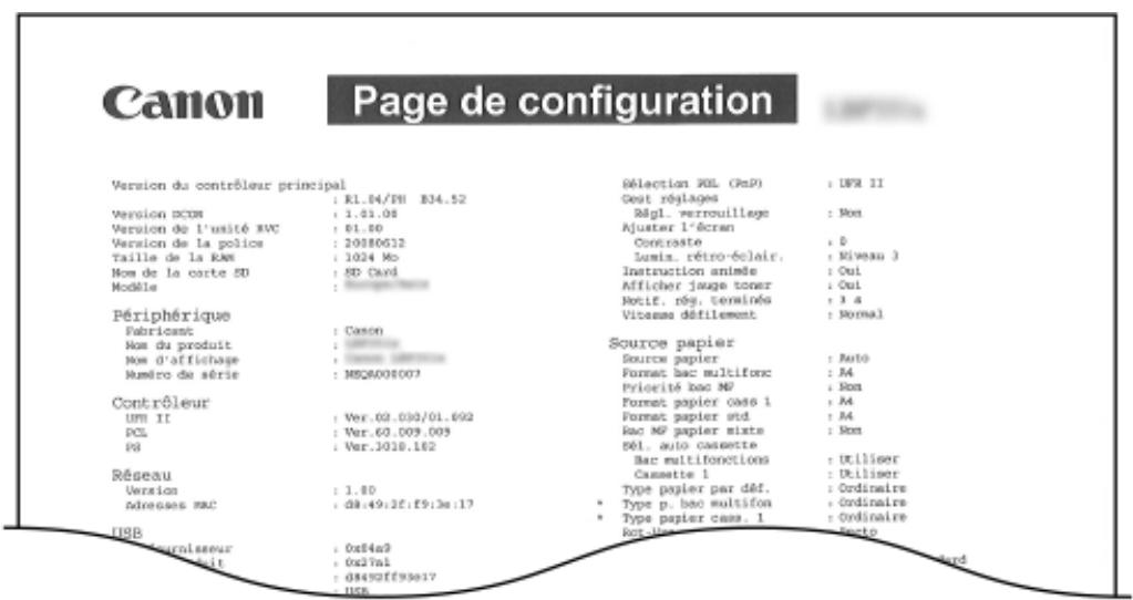 CANON I-SENSYS LBP325X - Page de configuration - 2