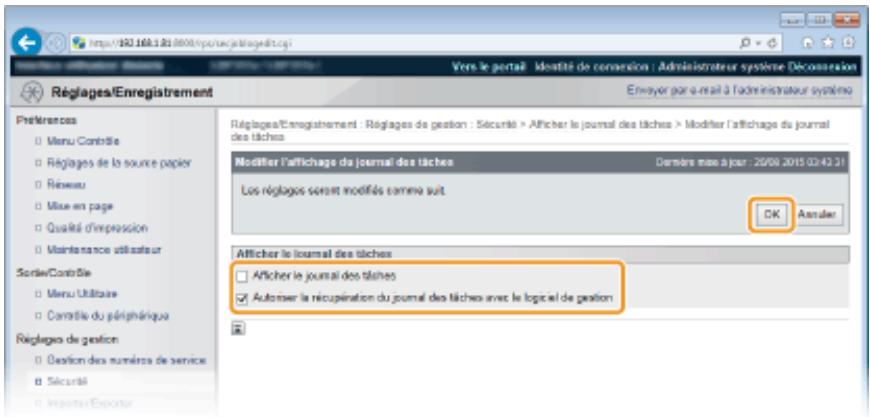 CANON I-SENSYS LBP325X - Masquage de l'histoire des tâches d'impression - 5