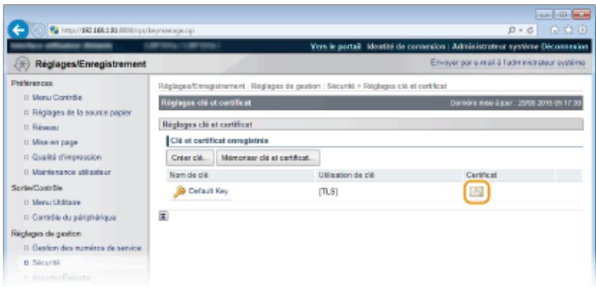 CANON I-SENSYS LBP325X - Vérification des paires de clés et des certificats numériques - 3