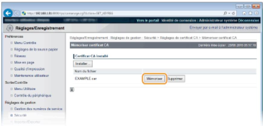 CANON I-SENSYS LBP325X - Enregistrement d'un certificat CA - 1