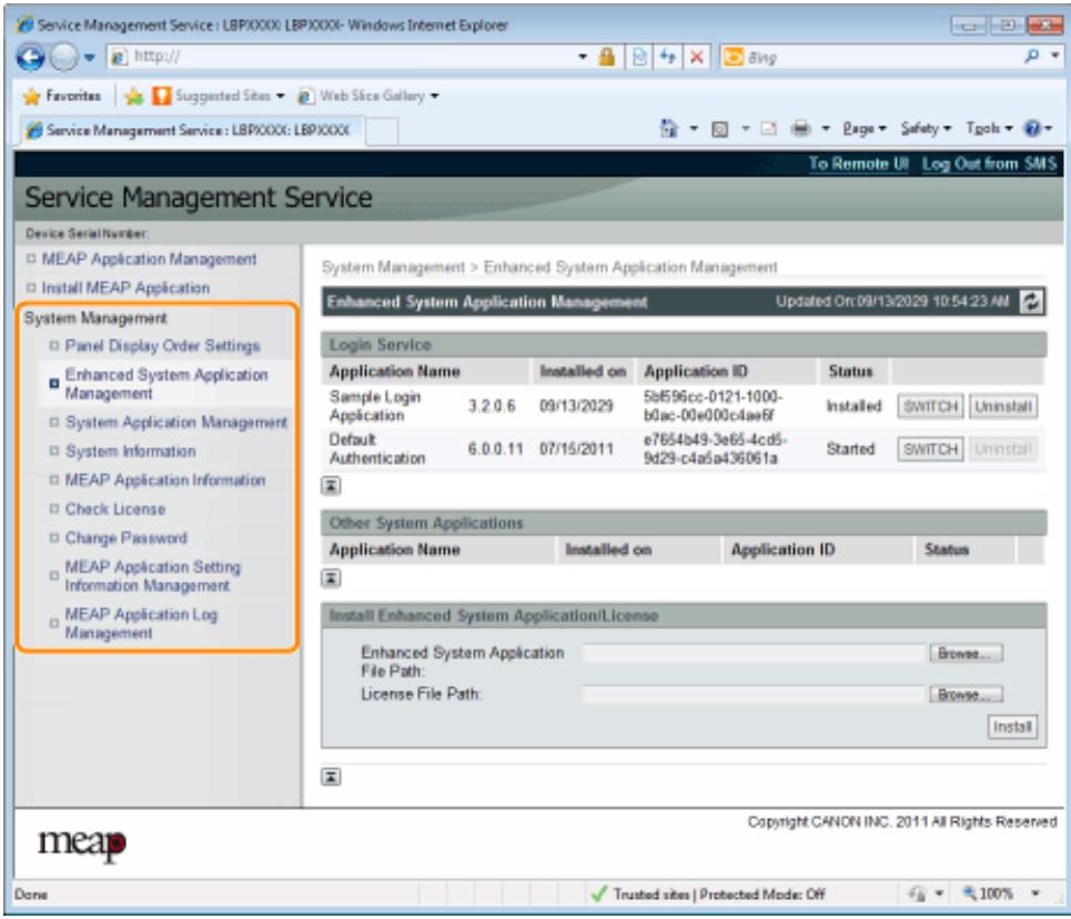 CANON I-SENSYS LBP325X - Démarrer SMS (service management service). - 2