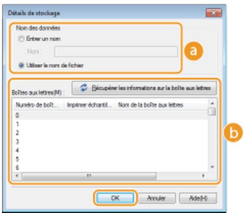 CANON I-SENSYS LBP325X - Spécifiez les réglages pour stocker les documents, puis cliquez sur [OK]. - 1