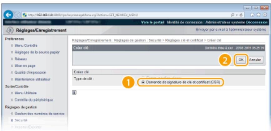 CANON I-SENSYS LBP325X - Suppression d'une paire de clés enregistrée - 1