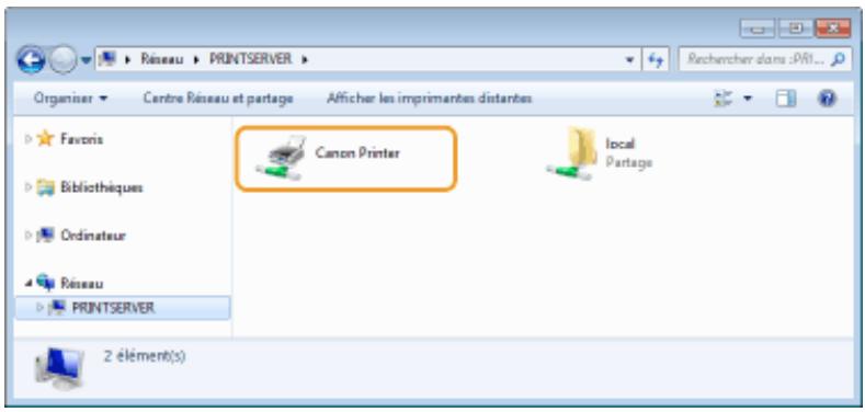 CANON I-SENSYS LBP325X - Sélectionnez le serveur d'imprimante dans [réseau] ou [favoris réseau]. - 1